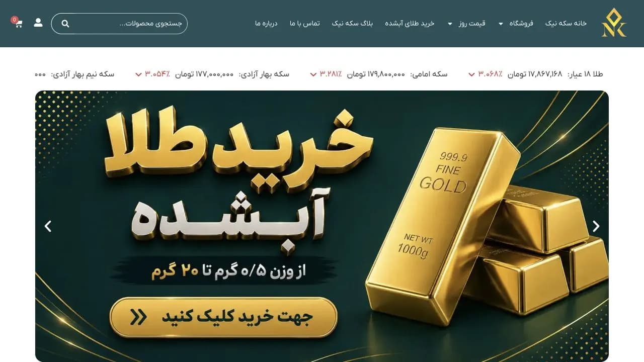 نمای سایت نیک کوین